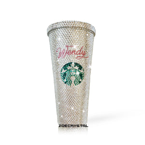 BLING STARBUCKS Coffee Cold  Cup / Mug / Tumbler with Swarovski Crystal Rhinestone Shane Dawson Morgan Adams Ryland Adams Trisha Paytas Zoe
