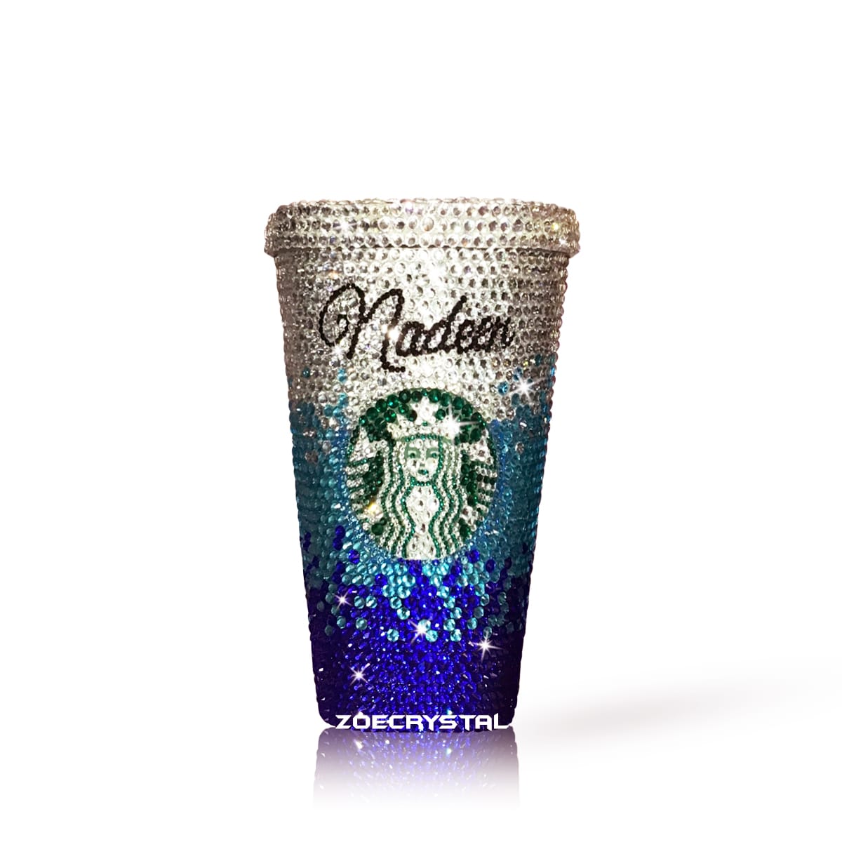 Bedazzled BLING STARBUCKS Coffee Cup / Mug / Tumbler Glitter Sparky Shinny with Swarovski Crystal Rhinestone Diamond Bejeweled Zoe