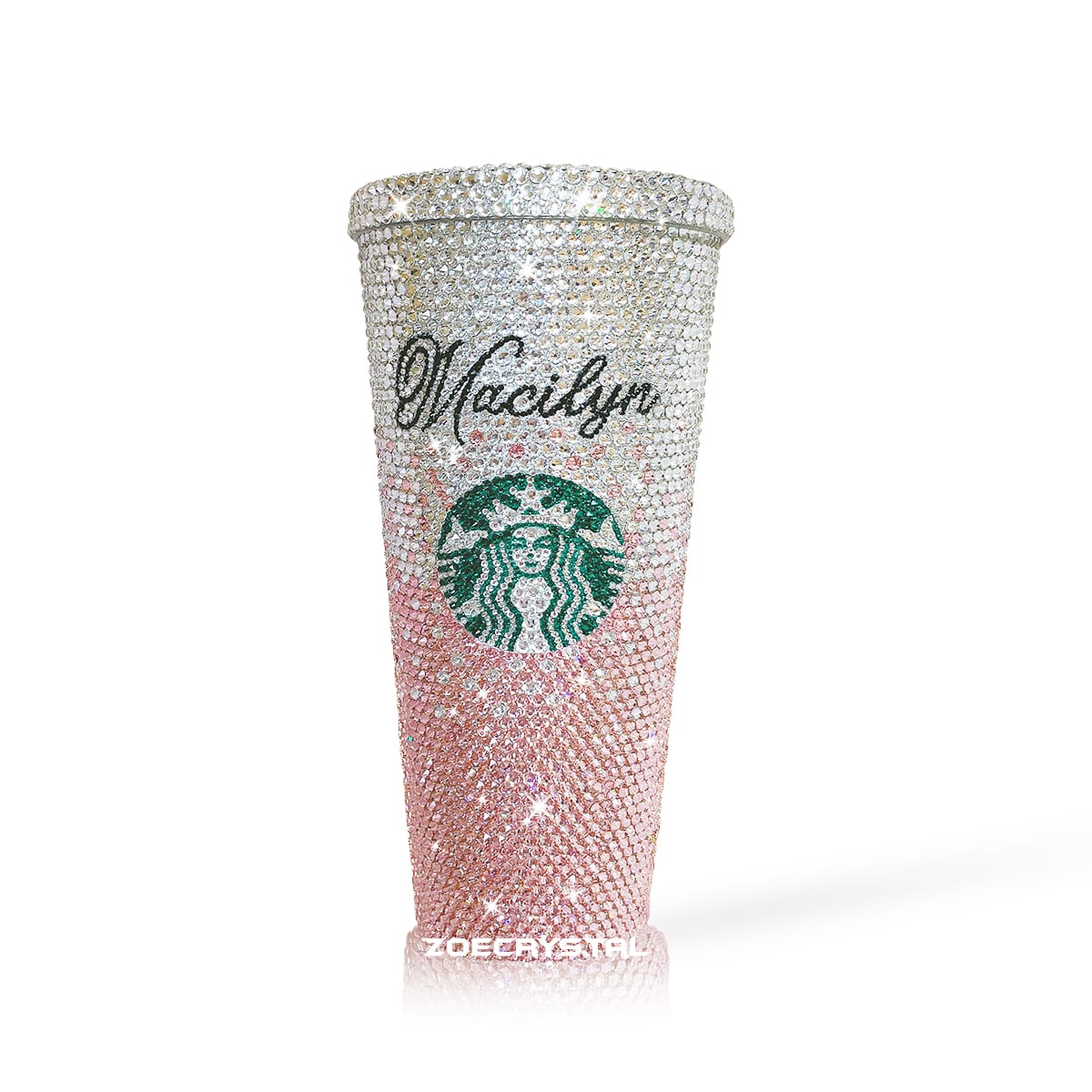Mirrored Snow Flake Full Wrap Starbucks Custom Tumbler Name 