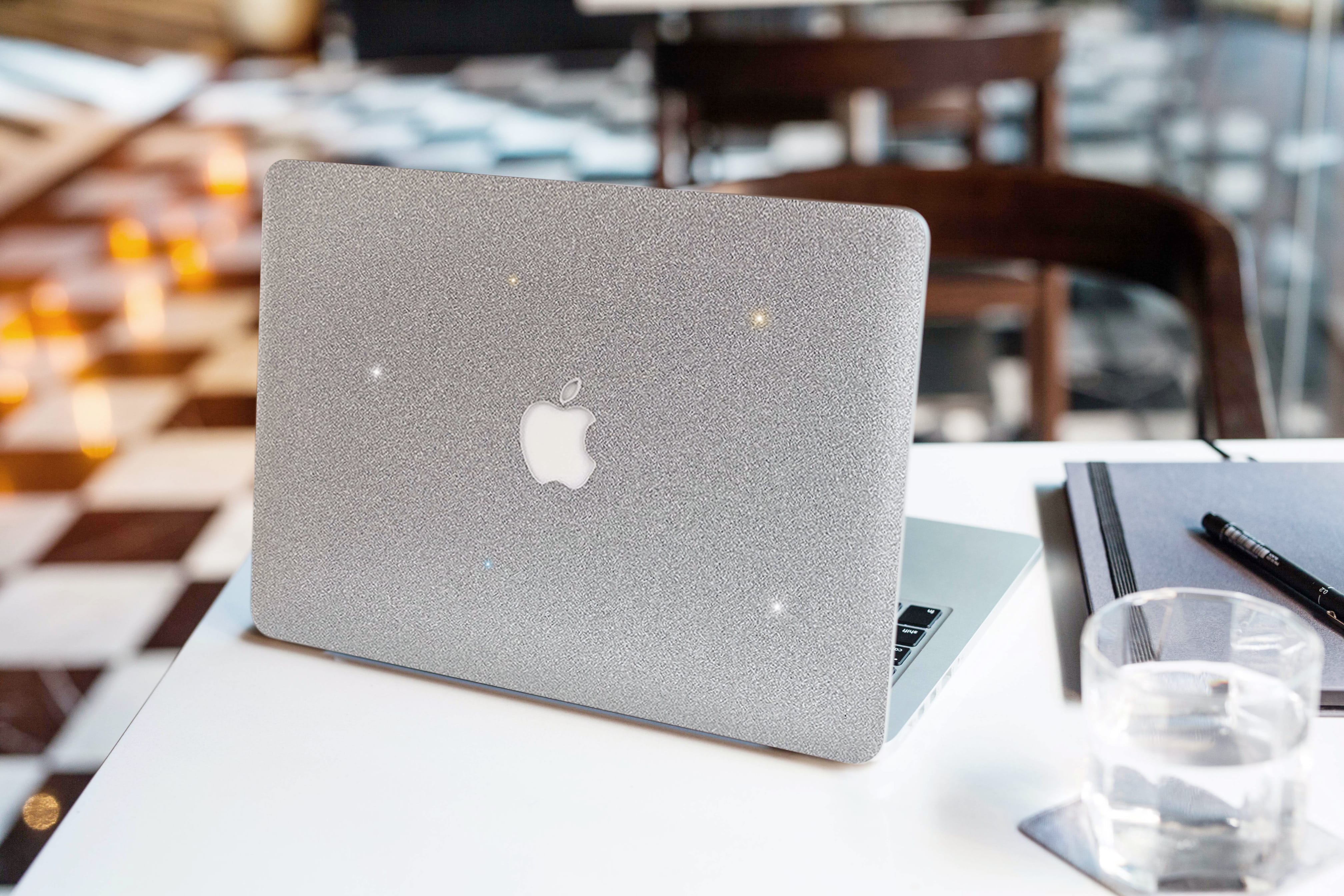 Glitter MACBOOK Case / Cover Air Pro Bedazzled Bling 11" 12" 13" 15" 16" Silver Sparkly Shinny Bejeweled Bedazzled Bling Stylish Diamond