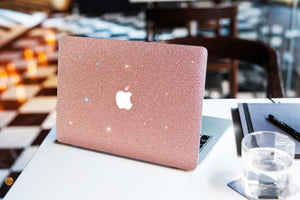 Glitter MACBOOK Case / Cover Air Pro Bedazzled Bling 11" 12" 13" 15" 16" Light Rose Gold Sparkly Shinny Bejeweled Bedazzled Bling Stylish
