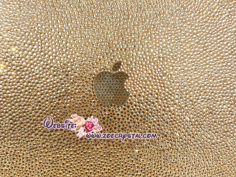 MACBOOK Air Pro Case Bedazzled Sparky Champange Rhinestone Crystal Random Sizes Pattern Kim Kardashian