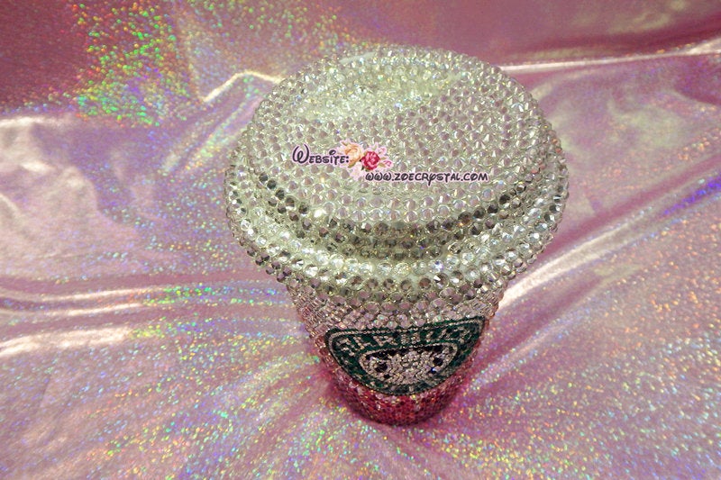 Bedazzled BLING STARBUCKS Coffee Cup / Mug / Tumbler Glitter Sparky Shinny w Swarovski Crystal Rhinestone Diamond Fading Pink bejeweled Zoe