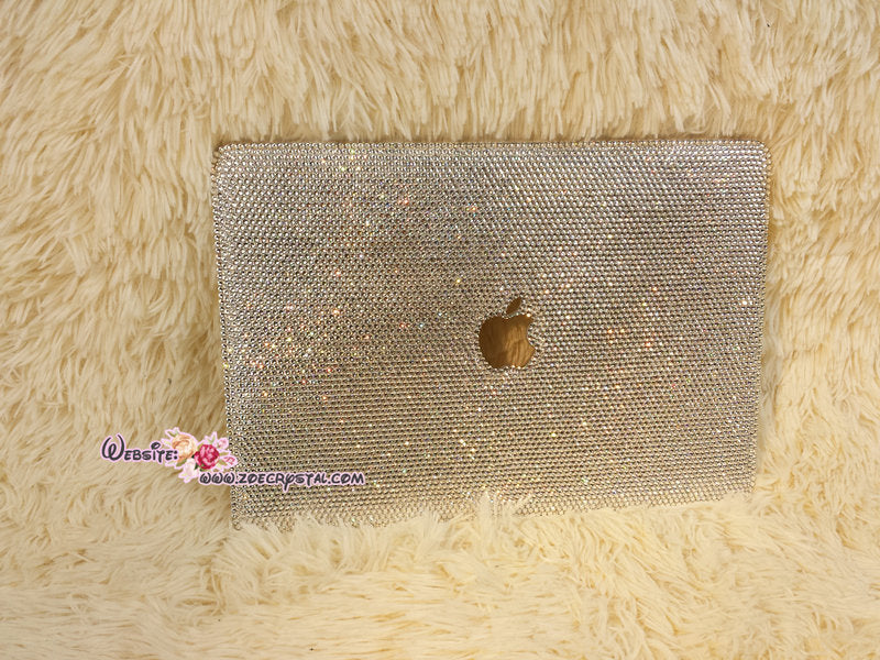 MACBOOK Case / Cover CELEB Kim Kardashian Kylie Jenner Silver Crystal Rhinestone (Air / Pro) Glitter Sparkly Shinny Diamond