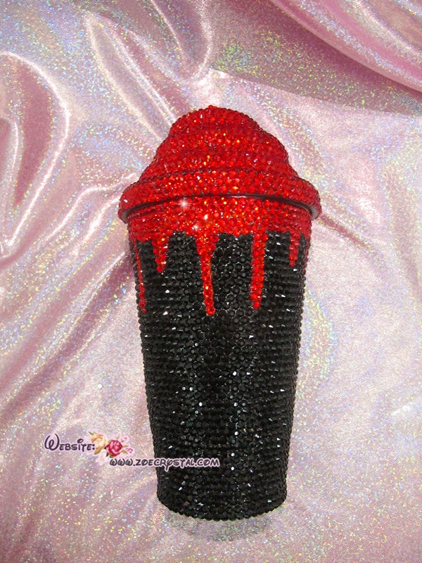 BLING STARBUCKS Coffee Cold  Cup / Mug / Tumbler with Swarovski Crystal Rhinestone Cream Top Lid Shane Dawson Trisha Paytas Zoe
