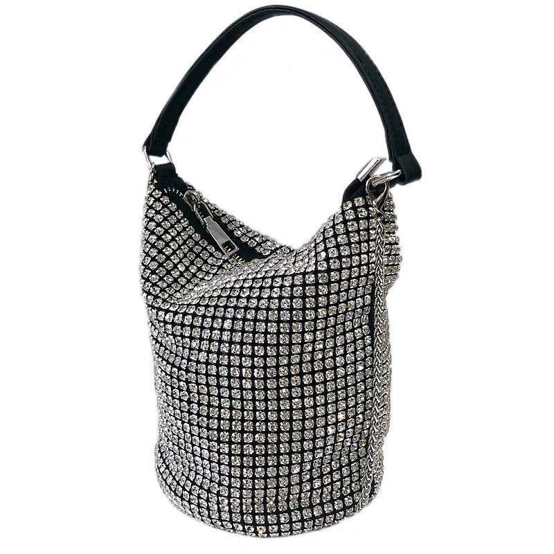 Fashionable Bling Purse - Celebrity Stylish Fashion Handbag Pouch with Bedazzled Crystal Rhinestone for wedding prom festival fashion party