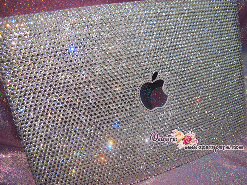 MACBOOK Case / Cover CELEB Kim Kardashian Kylie Jenner in Silver Crystal Rhinestone (Air / Pro) Glittering Sparkly Shinny