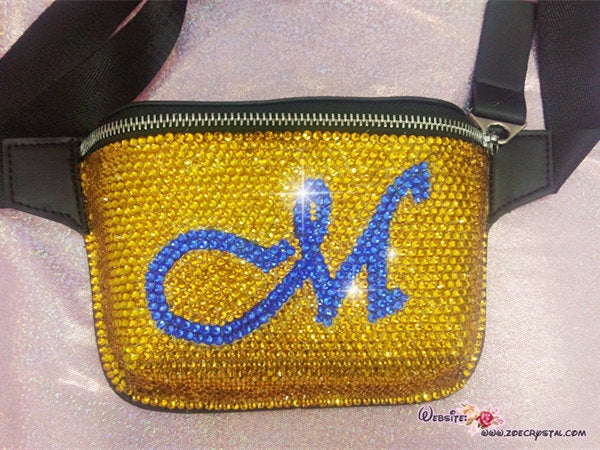 Bling BELT BAG with Bedazzled Crystal Rhinestone for Fashion and Luxur