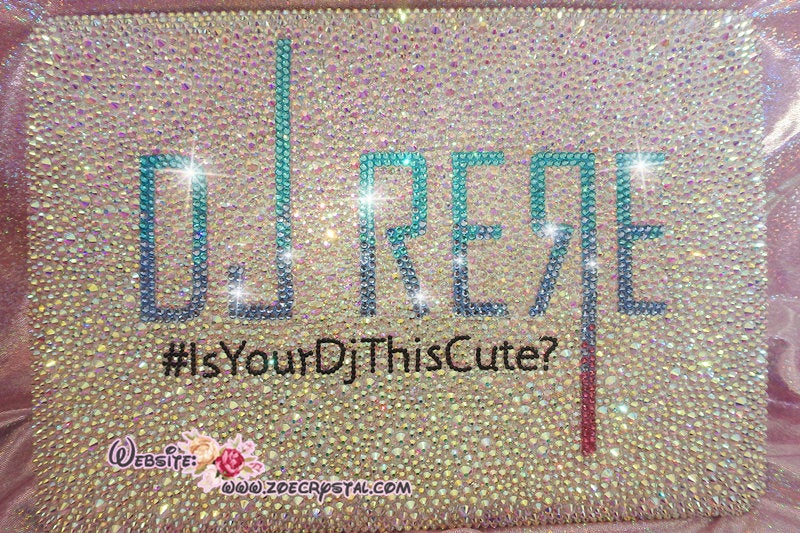 Personalized MACBOOK Case / Cover with Logo, Symbol, Idol, Celeb, DJ w Bedawzzled BLING Strass Sparkly Shinny Glittery Crystal Rhinestone