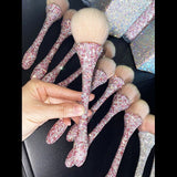 NEW BLING Makeup Comestic powder Brushes Beauty Bedazzled with Rhinestones / Swarovski Foundation