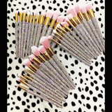 NEW BLING Makeup Comestic Brushes Set 12 pieces Beauty Bedazzled with Rhinestones / Swarovski Foundation