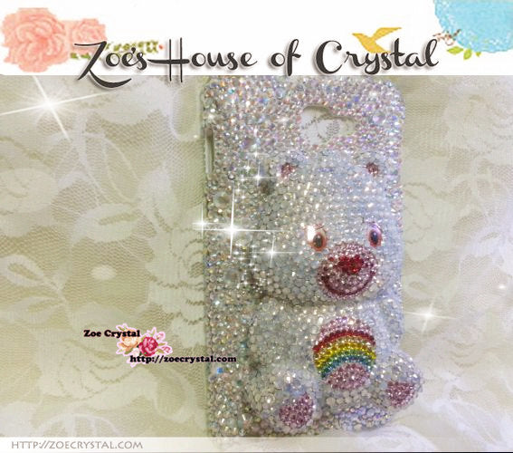 Czech/ Swarovski 3D CARE BEAR Crystal Cell Phone Case - Available for Samsung Galaxy S4 case