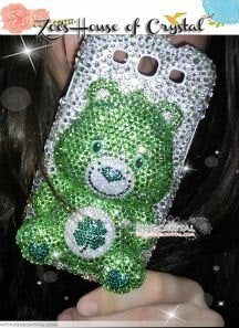 Czech/ Swarovski 3D CARE BEAR Crystal Cell Phone Case - Available for Samsung Galaxy S4 case