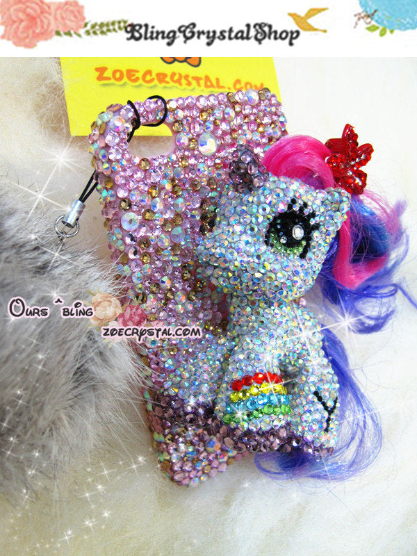 Czech/ Swarovski My Little Pony or Unicorn BLING Crystal 3D Cell Phone Case