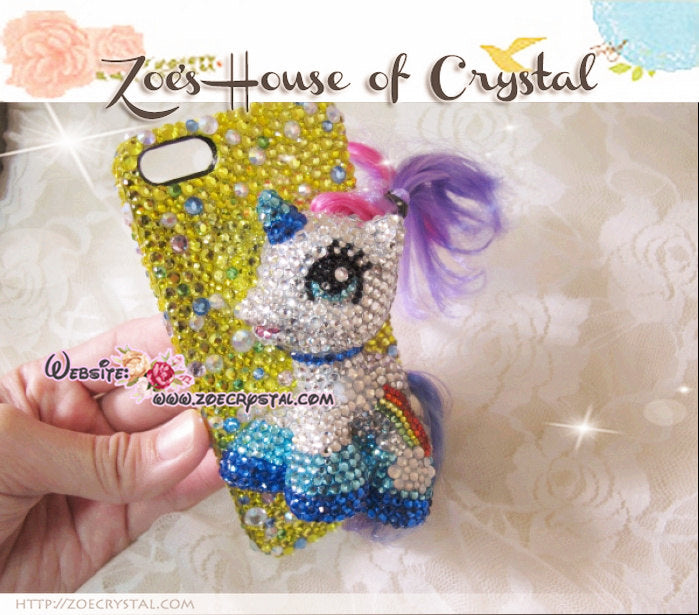 Czech/ Swarovski My Little Pony or UNICORN BLING Crystal 3D Cell Phone Case