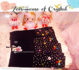 WINTER Black Wool ARM WARMERS with Rhinestones and Crystals