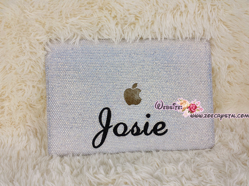 MACBOOK Case / Cover in OPAL WHITE Crystals Rhinestones (Air /Pro) Celeb Kylie Jenner Kim Kardashian