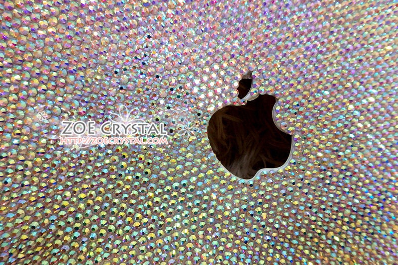MACBOOK Case Kim Kardashian Kylie Jenner in Aurora Borealis White Crystal Rhinestone Celeb Bedazzled Sparky Shinny