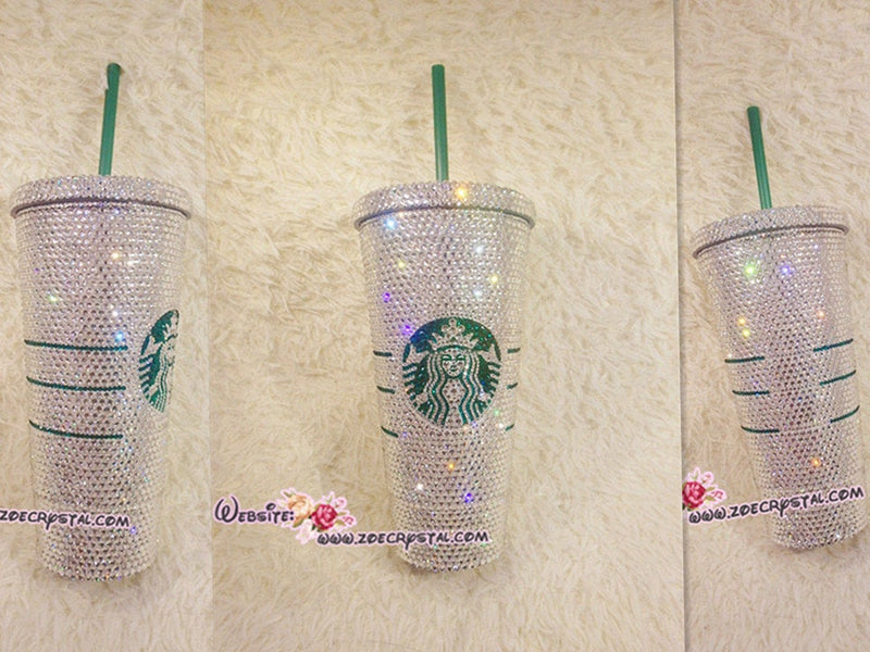 SALES Bling STARBUCKS Coffee Cold Cup Mug Tumbler Bedazzled Shinny Sparkly Glittery Swarovski Crystal Rhinestone Shane Dawson Trisha Paytas