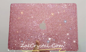 Macbook BEDAZZLED BLING Protective case or cover w Rose Gold / Light pink Crystal Rhinestone or Swarovski elements