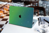 Glitter MACBOOK Case Cover Air Pro Bedazzled Bling 11" 12" 13" 15" 16"  Ombre Green Sparkly Shinny Bejeweled Bling Stylish Strass Elegant Luxurious
