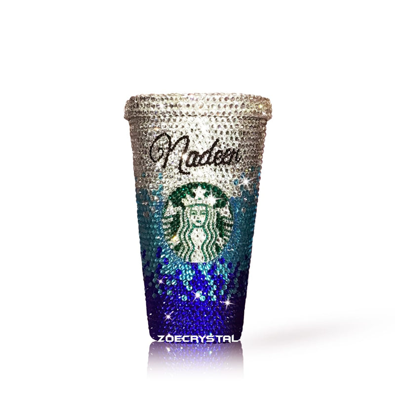 Bedazzled BLING STARBUCKS Coffee Cup / Mug / Tumbler Glitter Sparky Shinny with Swarovski Crystal Rhinestone Diamond Bejeweled Zoe