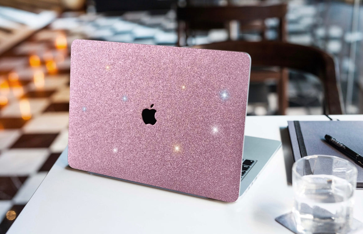Glitter MACBOOK Case Cover Air Pro Bedazzled Bling 11" 12" 13" 15" 16" Pink Sparkly Shinny Bejeweled Bling Stylish Strass Elegant Luxurious