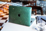 Glitter MACBOOK Case Cover Air Pro Bedazzled Bling 13" Air Pro 2021 Emerald Green Sparkly Shiny Bling Stylish Elegant Luxurious