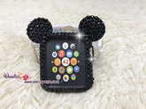Bling Apple Watch Black Swarovski Case/ Protector / Cover with a White/Black Rhinestone iWatch Band / Strap