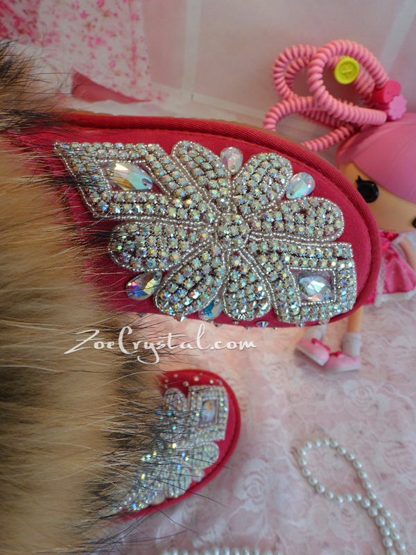 New **PROMOTION WINTER Bling and Sparkly Real Fur SheepSkin Wool BOOTS w shinning Czech or Swarovski Crystals