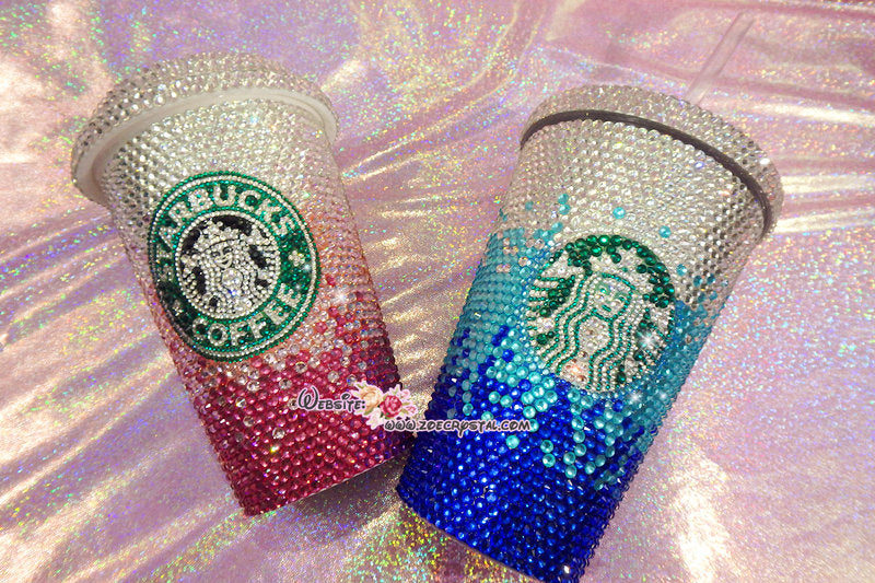 Bedazzled BLING STARBUCKS Coffee Cup / Mug / Tumbler Glitter Sparky Shinny with Swarovski Crystal Rhinestone Diamond Bejeweled Zoe