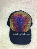 CUSTOMIZED BLING CAP / Hat Bedazzled with Rainbow Volcano Crystal Rhinestone Glitter Shinny Sparkly - Swarovski is avaialble