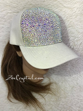 CUSTOMIZED BLING CAP / Hat Bedazzled with Navy Blue Crystal Rhinestone Glitter Shinny Sparkly - Swarovski is avaialble