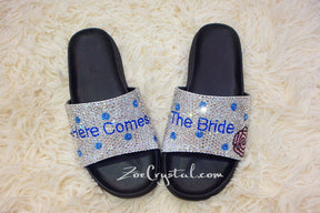 CUSTOMIZE Your SANDALS SLIDES Slippers in Summer Beach, Wedding, Fashion, Vacation w Bling Bedazzled Swarovski Rhinestones - Shinny Sparkly