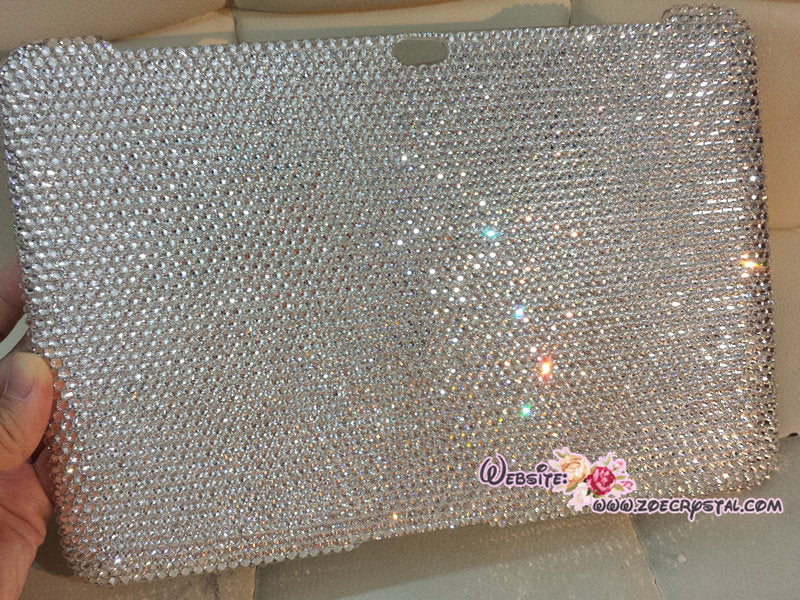 Bedazzled Bling iPAD CASE / Cover with Clear white   Swarovski or Czech crystal (iPad air, iPad pro, iPad mini are available)Strass Sparkly