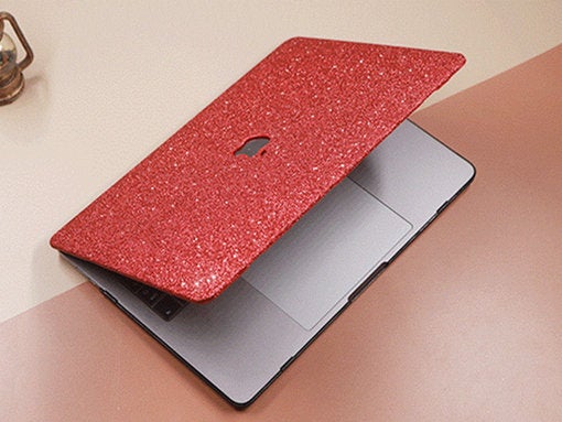 Glitter MACBOOK Case / Cover Air Pro Bedazzled Bling 11" 12" 13" 15" 16" Red Sparkly Shinny Bejeweled Bedazzled Bling Stylish Strass Elegant