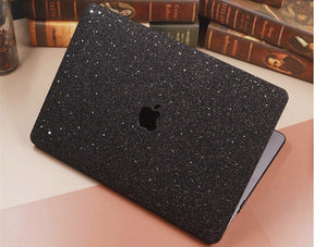 Glitter MACBOOK Case Cover Air Pro Bedazzled Bling 11" 12" 13" 15" 16" Black Sparkly Shinny Bejeweled Bling Stylish Strass Elegant Luxurious