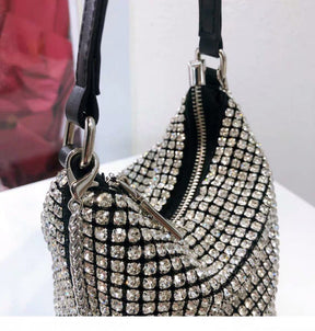 Fashionable Bling Purse - Celebrity Stylish Fashion Handbag Pouch with Bedazzled Crystal Rhinestone for wedding prom festival fashion party