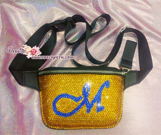 Bling BELT BAG with Bedazzled Crystal Rhinestone for Fashion and Chill : Fanny Pack, Hip Bag, Travel Pouch, Hands Free Bag, Boho, Waist Bag