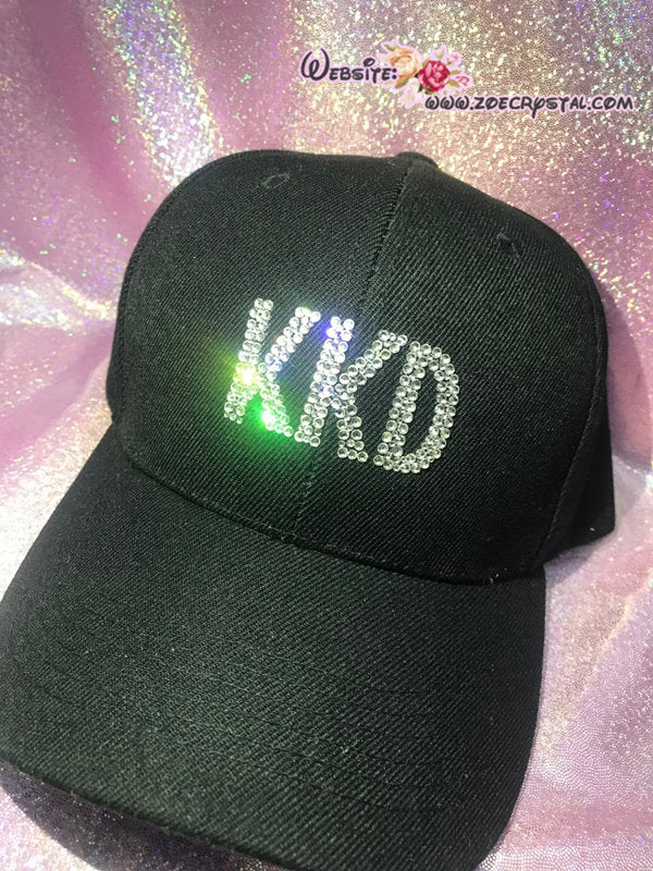CUSTOMIZE or Personalize Your Cap / Hat with Your Favorite BLING Word, Initial, MLB Logo, Symbol with Shinny Sparkly Crystal Rhinestone