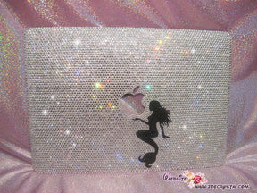 Bedazzled Bling MACBOOK Case / Cover with a Perfect Mermaid in Silver Crystal Rhinestone (Air / Pro) Glittering Sparkly Shinny