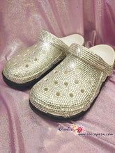 Bling & Bedazzled Clogs / Mules / Sandals fully covered with Clear White Crystal Rhinestone Superb Sparkly Glittery Shinny