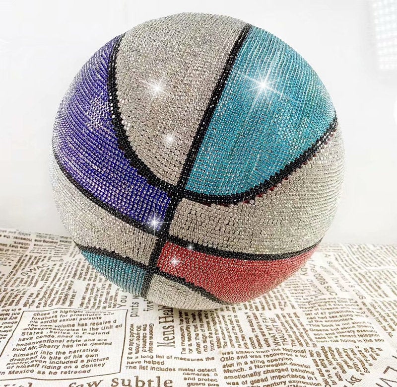 Bling & Bedazzled BASKETBALL Covered with Rhinestones for Home Decorat