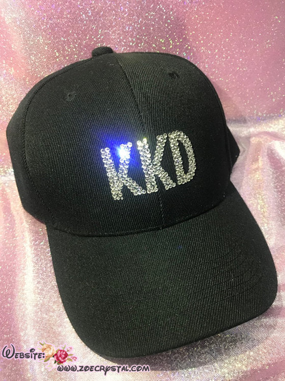 CUSTOMIZE or Personalize Your Cap / Hat with Your Favorite BLING Word, Initial, MLB Logo, Symbol with Shinny Sparkly Crystal Rhinestone