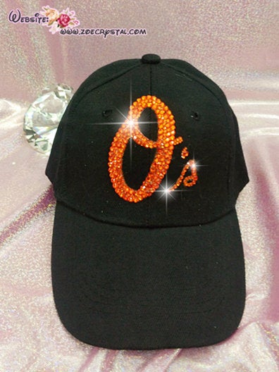 CUSTOMIZE or Personalize Your Cap / Hat with Your Favorite BLING Word, Initial, MLB, Logo, Symbol with Shinny Sparkly Crystal Rhinestone