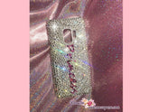 Customize your iPhone Samsung Phone Case Cover w Bling Bedazzled Sparkly Glittery Swarovski Crystal Rhinestone by adding Word Name Initial