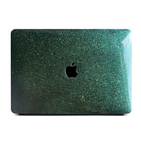 Glitter MACBOOK Case Cover Air Pro Bedazzled Bling 13" Air Pro 2021 Emerald Green Sparkly Shiny Bling Stylish Elegant Luxurious