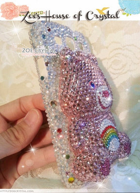 Czech/ Swarovski 3D CARE BEAR Crystal Cell Phone Case - Available for iPhone Xs, Xr and Xs Max