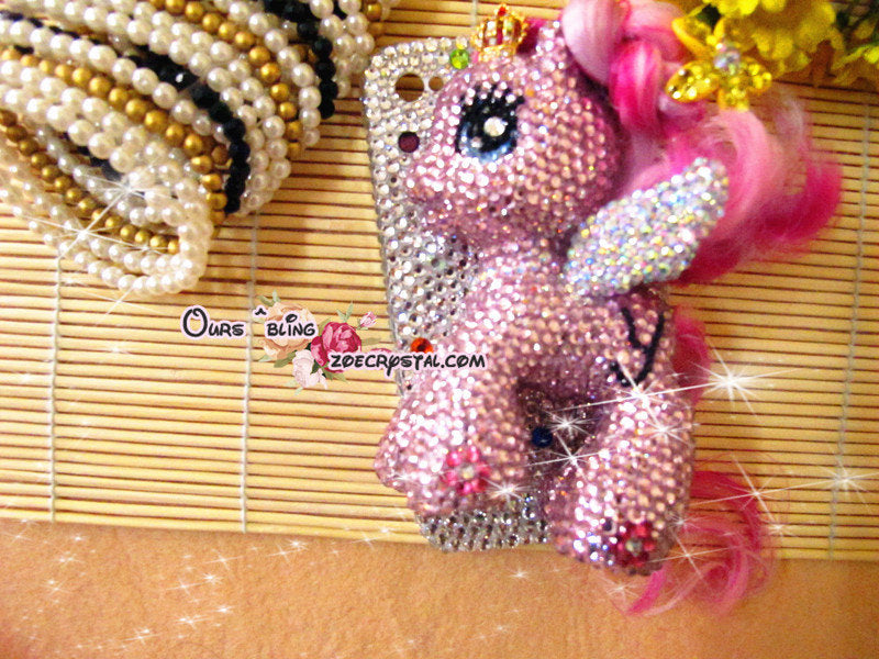 Czech/ Swarovski My Little Pony / Little Pegasus BLING Crystal 3D Cell Phone Case