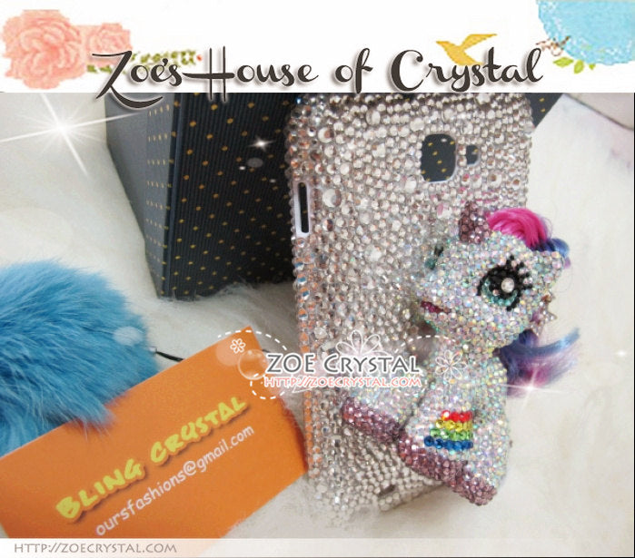 Czech/ Swarovski My Little Pony or Unicorn  BLING Crystal 3D Cell Phone Case